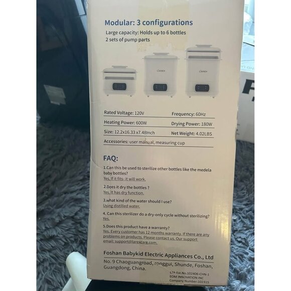 Larex 4-In-1 Baby Bottle Sterilizer & Dryer With Modular Design BPA-Free - Picture 5 of 5